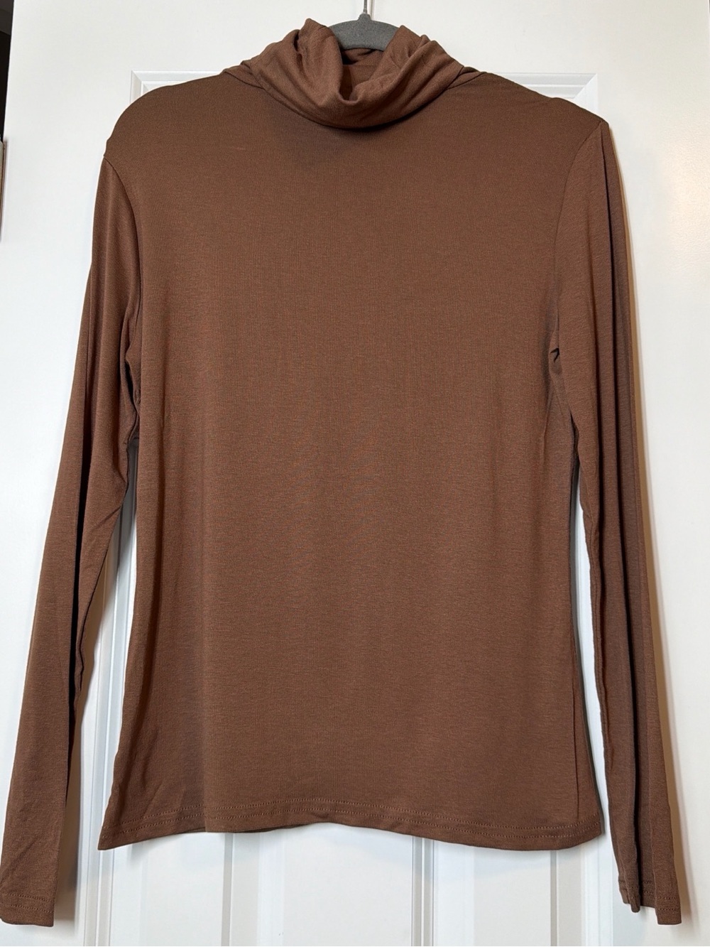 Women's Brown Long Sleeve Turtleneck Tee